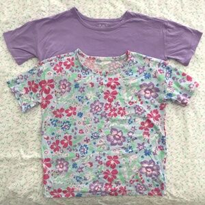 T-Shirts Bundle Lot Girls XXL or Adult S/M Pink Purple Blue Floral